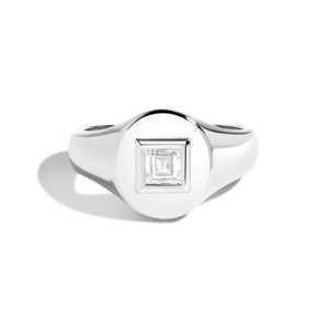Bagues de mariage unisexes classiques à taille Asscher avec diamant de laboratoire de 0,50 carat, sertissage Gypsy affûté, en or massif 14k 18k Jaune/Blanc/Rose - Product Image 3