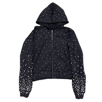Eco-vriendelijke 100% katoenen hoogwaardige op maat bedrukte zachte, ademende, kreukvrije, snel drogende, duurzame heren hoodies met strass steentjes