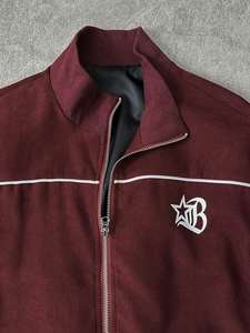 Ensemble veste légère et respirante à cordon de serrage avec finitions colorées et pantalon de sport ample et droit pour homme en polyester/nylon réfléchissant - Product Image 4