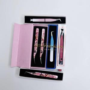 Pince à épiler pour cils GETUP BROSONS IMPEX 90/curve/isolations en acier inoxydable de haute qualité, plusieurs couleurs, pointe lisse, poignée diamantée - Product Image 3