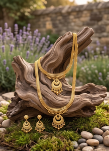 Parure de collier superposé Divyoro Grand Chandbali avec boucles d'oreilles, plaqué or, bijoux ethniques tendance pour femme, pour mariage et fête, 24 pouces - Product Image 4