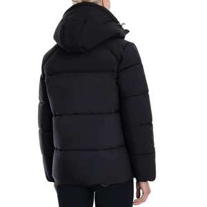 Abrigo de Invierno para Mujer, Grueso, con Relleno de Poliéster, Cierre de Cremallera, Color Rojo y Negro, Chaqueta Acolchada, Cuello Alto, Manga Larga - Product Image 6