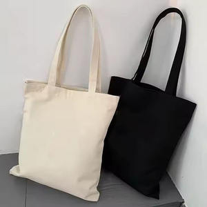 Bolsa de Compras Mediana de Lona de Algodón con Estampado Personalizado Ecológico, con Asa Larga y Correa para el Hombro, en Oferta - Product Image 3