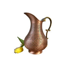 Jarra de Agua Oriental de Cobre con Tapa y Asa, Jarra de Metal Resistente para Servir Bebidas, Ideal para el Hogar, Bodas y Hoteles - Product Image 4