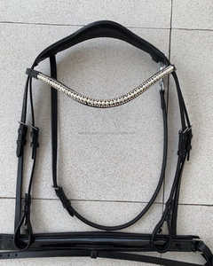 Latest Design English Leather Horse Bridle With Soft Padded and <b>Crystals</b> &Pearls Decoration <b>Top</b> Supplier Wholesaler Manufacturer - Product Image 3
