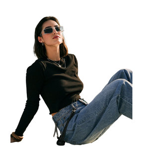 Top Corto para Mujer, Diseño Elegante con Volantes, Material Transpirable y Altamente Elástico, Prenda Esencial para el Guardarropa, Uso Diario - Product Image 3