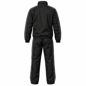 Custom Men’s black color Windbreaker Tracksuit Set 2 Piece Polyester <b>Nylon</b> Full Zip Athletic Sportswear <b>Jogger</b> Pants OEM ODM - Product Image 2