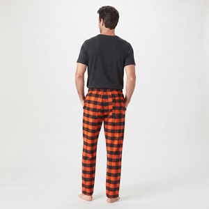 Pantalon de nuit pour homme 100% coton, pantalon de pyjama décontracté à carreaux pour homme, pantalon de nuit en flanelle de qualité supérieure pour homme - Product Image 2
