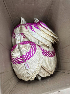 พัดไม้ไผ่ทำมือ สีฟ้าธรรมชาติ งานฝีมือแบบดั้งเดิม ตกแต่งผนังบ้าน - Product Image 5