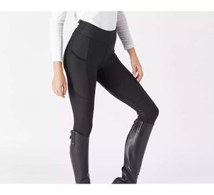 Pantalones de Montar de Cintura Alta para Mujer, Largos, Negros con Franja Lateral Roja, Spandex y Nailon, Elásticos en Cuatro Direcciones, Pantalones de Equitación 2026 - Product Image 5