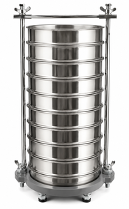 Agitador de tamices de latón para equipos de laboratorio con soporte ajustable y tamices múltiples - Product Image 3