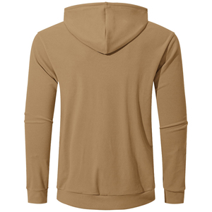 Sudadera con Capucha para Hombre, Color Sólido, Corte Regular, Algodón French Terry, Estilo Casual para Otoño, con Bolsillo Frontal y Capucha con Cordón Ajustable - Product Image 5