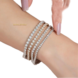 Fashion Jewelry D Color White Moissanite 925 Sterling Silver Gold Plated Tennis <b>Bracelet</b> 2mm-6mm Brilliant Cut Third Party - Product Image 1
