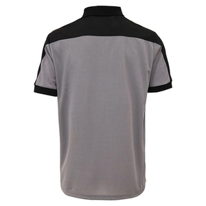 Chemise à manches courtes pour homme, gris et noir, color-block, tricotée, 100 % coton, infroissable, imprimée numériquement, séchage rapide, design décontracté - Product Image 4