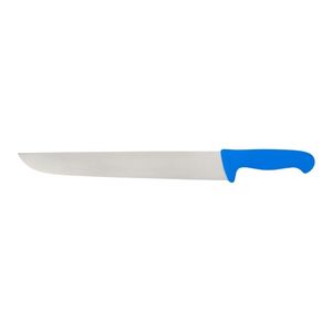 Cuchillos de Cocina con Mango Azul y Hoja Plateada Lisa, Empuñadura Contorneada y Protector de Dedos para Cortar Verduras y Carne - Product Image 1