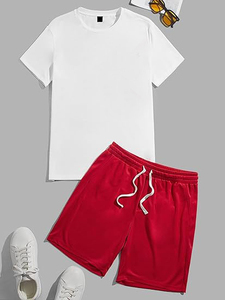 Ensemble T-shirt et short légers et respirants pour hommes, fabrication OEM, extensibles dans quatre directions, pour la course estivale - Product Image 6