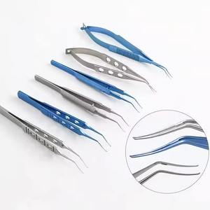Pinzas de Capsulorrexis Rectas y Curvas de Acero Inoxidable para Microcirugía Oftálmica de Cataratas por Grip Surgical - Product Image 1