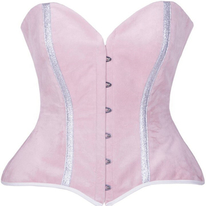 Corset en satin rose pour femme, gaine amincissante à maintien ferme, avec fermeture à agrafes, respirant, pour usage quotidien, taille adulte - Product Image 1