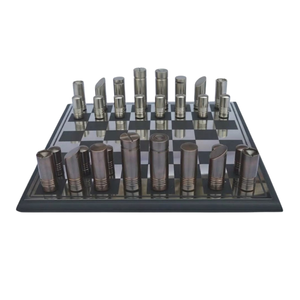 Juego de Ajedrez de Metal de Alta Calidad, Juego de Ajedrez Portátil de Viaje, Juego de Estrategia para Interiores, para Niños, Adultos y Familias, Educativo para el Cerebro - Product Image 1