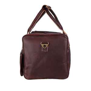 Classic Brown <b>Leather</b> Travel Duffel <b>Bag</b> With Zipper Hasp Closure Unisex <b>Soft</b> Handle 20-35L Capacity - Product Image 6