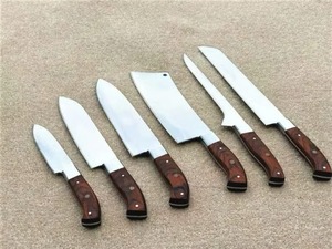 Custom Handmade Six-Piece Chef <b>Set</b> 67-Layer Stainless Steel Blades up to 3.9in Straight Edge Ambidextrous <b>Sharp</b> Durable Wooden - Product Image 5