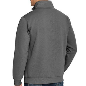 <b>Men's</b> Gray Fleece Zip-Up Jacket Regular Fit Stand Collar Casual Autumn Wear - Product Image 2