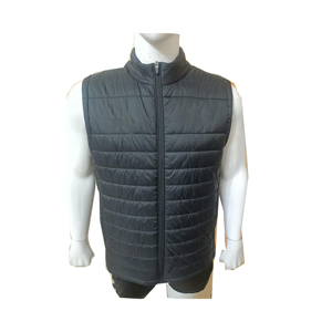 Men's <b>Quilted</b> Vest Solid Color Zipper Closure Windproof Polyester <b>Wadding</b> Casual Winter Wear Stand Collar - Product Image 6