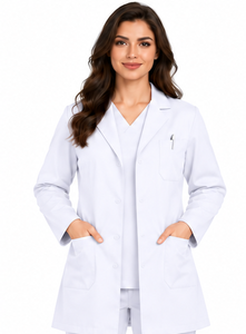 Bata de Laboratorio Blanca para Médicos, Manga Larga, Uniforme Médico Profesional, Antiestática, Transpirable, de Polialgodón, para Hospital - Product Image 5