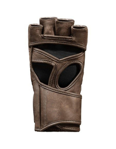 Gants d'entraînement en cuir demi-doigts Rahsal Industries avec fermeture pour MMA, Kick Boxing, Boxe, imprimés au laser, unisexe, marron - Product Image 2