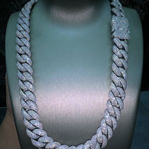 Customized iced hip hop <b>chain</b> 925 silver moissanite <b>necklace</b> VVS brilliant cut moissanite Silver plated tennis <b>chain</b> - Product Image 4