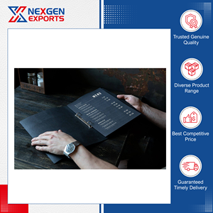 Cubierta de Cuero para Menú de Estilo Vintage de Calidad Garantizada, con Páginas Interiores, para Hoteles, Tiendas, Bares de Vinos, Origen India, Venta Global - Product Image 6