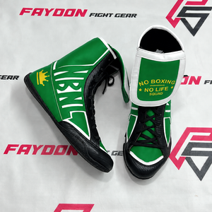 Chaussures de combat personnalisées OEM les plus vendues, modèle No Boxing No Life, pour hommes, lacées, rouges, personnalisées pour la lutte et le kickboxing. - Product Image 2