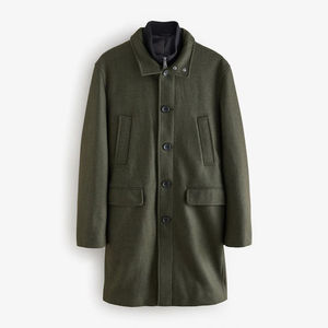 Men's Winter Casual Long Overcoat Plus Size Standard Woolen Polyester Real Fox <b>Fur</b> Warm <b>Fur</b> <b>Trim</b> V Neck - Product Image 1