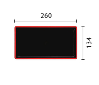 Plateau rectangulaire en plastique PP noir Folin avec bord rouge, plateau de service pour la maison