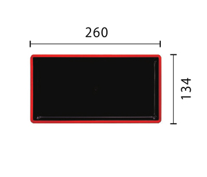 ถาดพลาสติกสีดำทรงสี่เหลี่ยมขอบสีแดงสำหรับใช้ในครัวเรือน - Product Image 3