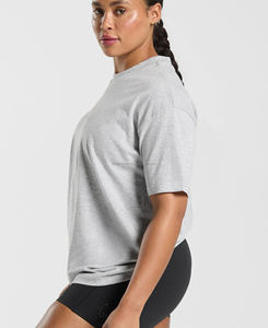 Camisetas de Punto de Manga Corta Ecológicas para Mujer, Estilo Urbano, 100% Algodón, Tops Casuales - Product Image 4