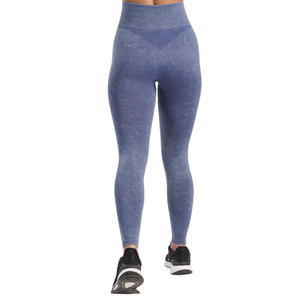 Leggings de yoga taille haute pleine longueur, couleur unie, taille élastique, sans couture, en Spandex et Polyester, pour femme - Product Image 4