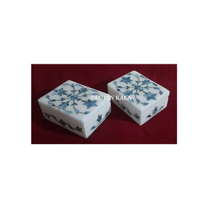 High Quality Pure White <b>Marble</b> Inlaid Mother Pearl inlay Box With Fine Finishing And Smooth Polished Rectangle Shape Jewelry Box - Product Image 6