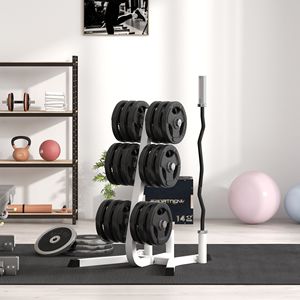 Porta Pesi in Acciaio Bianco da 2 Pollici con Supporti per Bilanciere, Capacità 660 Libbre Capacità per il contenimento di un rack porta pesi olimpico - Product Image 2