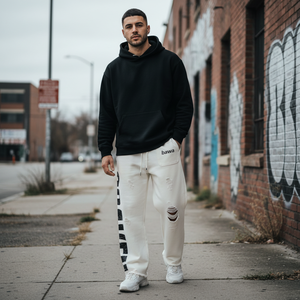 Pantalon de survêtement homme délavé à l'acide 100% coton, design personnalisé, jogger imprimé sérigraphié, streetwear vieilli, fournisseur de haute qualité - Product Image 6
