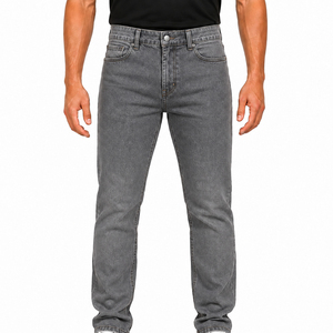Jeans pour hommes sur mesure en gros – Denim de coton premium, coupe droite, style décontracté, vintage, délavé - Product Image 1
