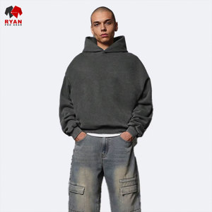 เสื้อฮู้ดผ้าฟลีซคอตตอน 100% สวมใส่สบาย ระบายอากาศได้ดี สำหรับผู้ชาย พร้อมบริการพิมพ์โลโก้ตามสั่ง รับผลิตแบบ OEM ODM - Product Image 1