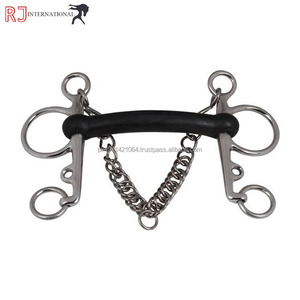Bocados de Pelham de Acero Inoxidable para Caballos RUBBER MOUTH de 12.5CM y 13.5CM / Bocados de Pelham para Carreras de Caballos con Logotipo Personalizado - Product Image 3
