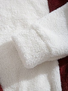 Mens <b>White</b> Colorblock Sherpa Fleece <b>Hoodie</b> PARIS Letter Print <b>Oversized</b> Fluffy Hooded Sweatshirt Warm Teddy Fleece <b>Hoodie</b> - Product Image 4