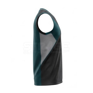Gilet de performance américain 100 % polyester à séchage rapide, anti-humidité, écologique et respirant pour le sport masculin - Product Image 5