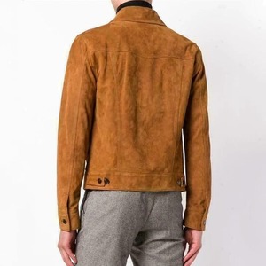Men's Brown <b>Suede</b> Trucker <b>Jacket</b> - Product Image 2