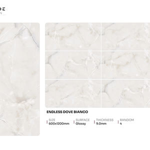 Azulejos de porcelana modernos y elegantes con acabado brillante, tamaño 600x1200, formato grande para proyectos de interiores residenciales. - Product Image 1