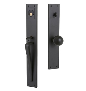 Poignée de porte en acier noir pour maison, hôtel, restaurant, personnalisable avec fonction passage et confidentialité - Product Image 1