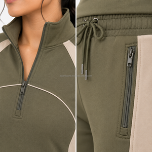 Conjunto Deportivo para Mujer, Traje de Running Atlético, Ropa Deportiva con Media Cremallera, Conjunto para Gimnasio y Jogging, Chándal de Alto Rendimiento, Ropa de Fitness E - Product Image 4