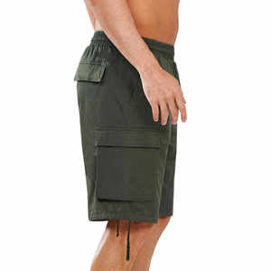 Shorts cargo pour homme, taille mi-haute, élastique, séchage rapide, tissu Oxford, décontractés, avec poches - Product Image 3